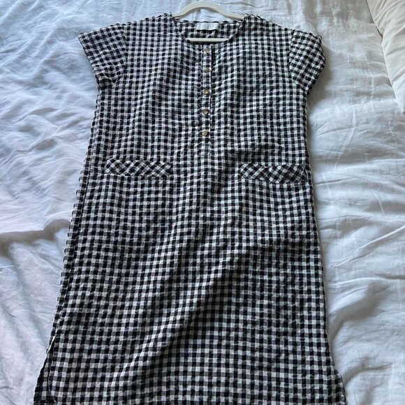Black and white gingham midi dress by Olive - Picture 1 of 3